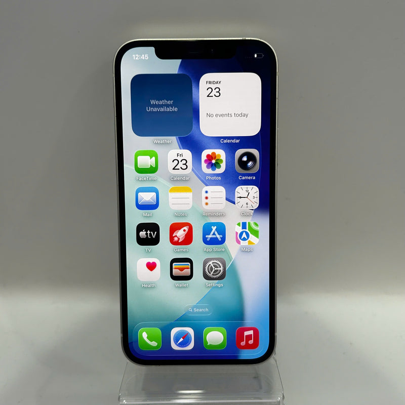 iPhone 12 256GB White 98% battery 100% The device has paid all network fees and is used as an Apple International (Battery replaced, dented edges) - HH3306 