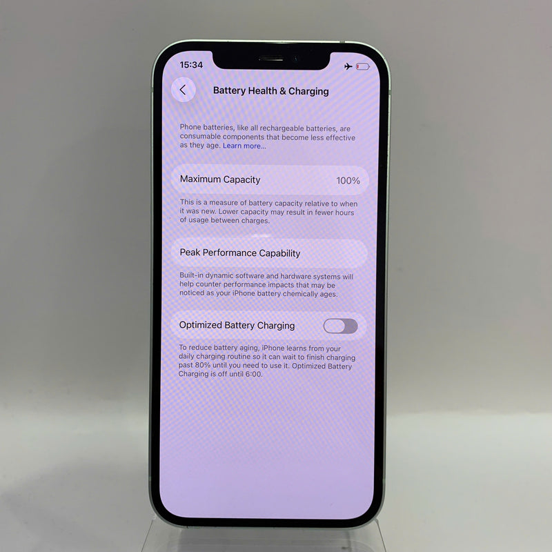iPhone 12 128GB Green 98% battery 100% The device has paid off all network bills and is used like an Apple International (broken edges, DTP) - HH7407 