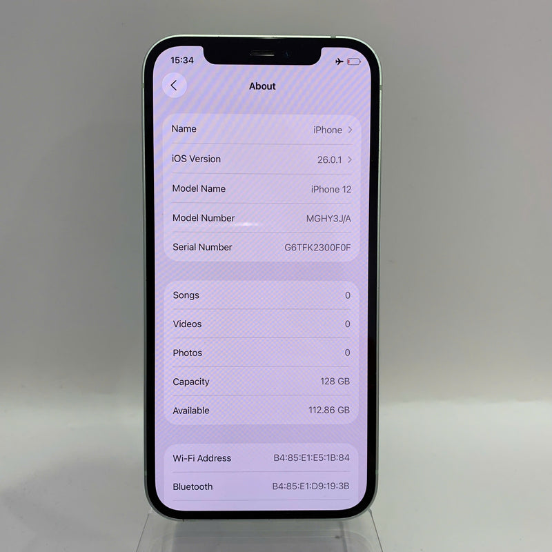 iPhone 12 128GB Green 98% battery 100% The device has paid off all network bills and is used like an Apple International (broken edges, DTP) - HH7407 