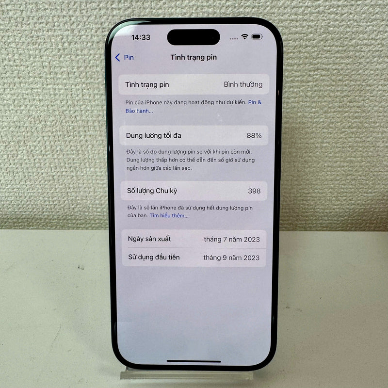 iPhone 15 Pro 128GB Blue 98% battery 88% The device has paid off all network bills and is used like an Apple International (Screen scratches) - HH1047 