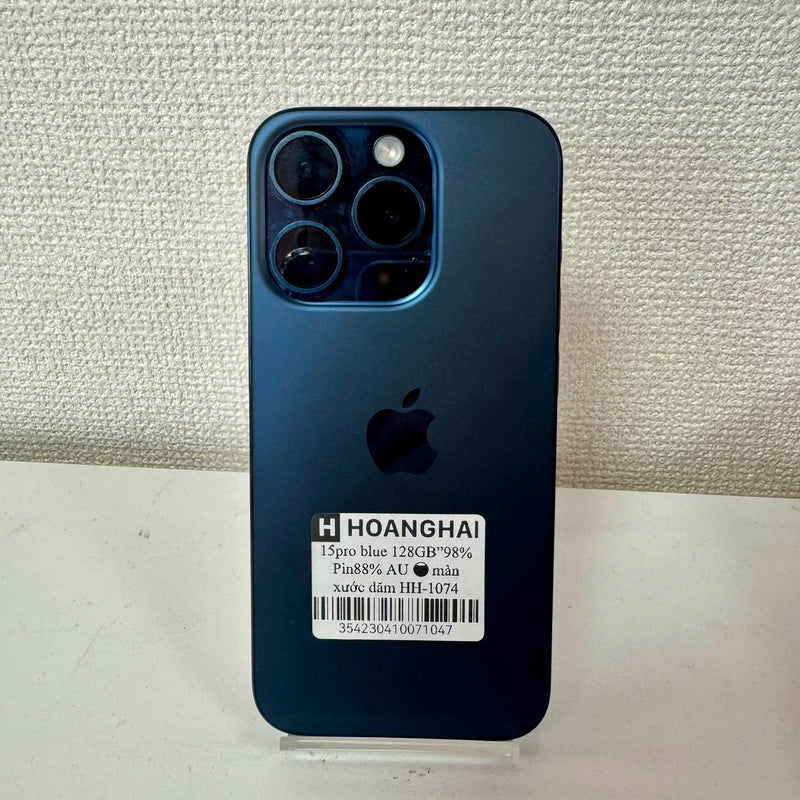 iPhone 15 Pro 128GB Blue 98% battery 88% The device has paid off all network bills and is used like an Apple International (Screen scratches) - HH1047 