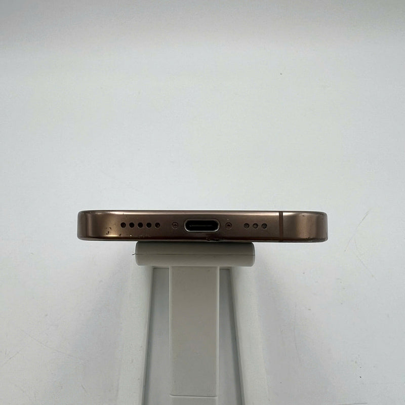 iPhone 16 Pro 128GB Desert Gold 98% battery 93% Apple International (scratched edges, dented edges, scratched screen) - HH0256 