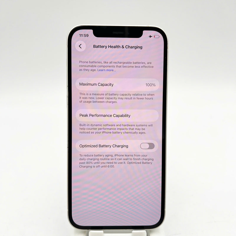 iPhone 12 256GB White 98% battery 100% The device has paid all network fees and is used as an Apple International (Battery replaced) - HH4336 