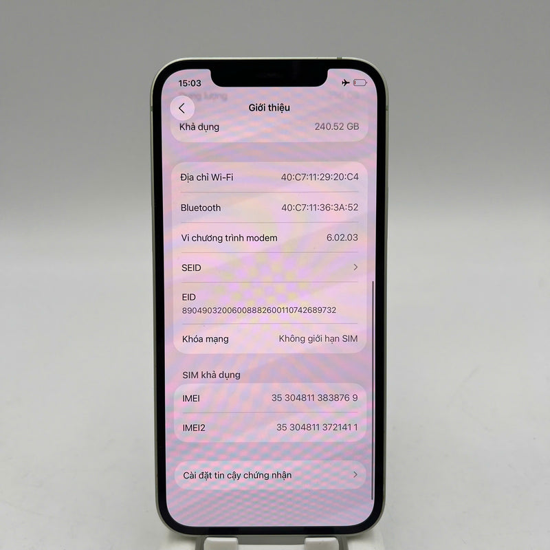 iPhone 12 256GB Green 98% battery 100% The device has paid all network fees and is used like an Apple International (Battery replaced, dented edges) - HH8769 