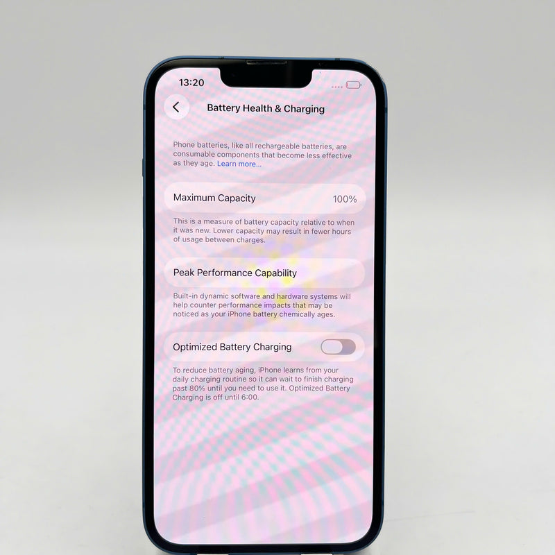 iPhone 13 128GB Blue 98% battery 100% Apple International (Replaced battery, scratched edges) - HH4384 