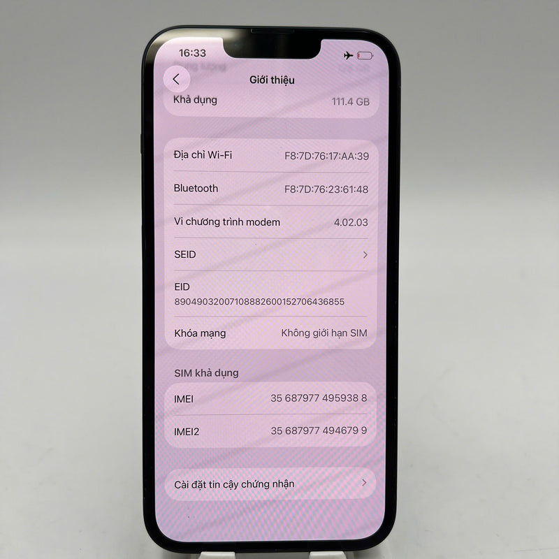 iPhone 14 128GB Black 98% battery 100% International from AU (No AU sim - scratched edges, DTP) - HH9388 