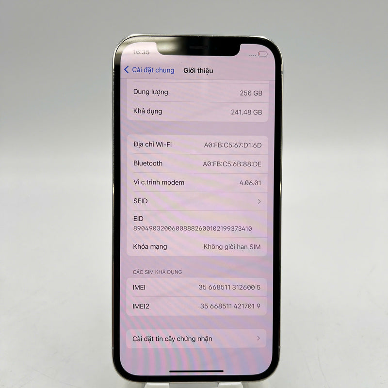 iPhone 12 Pro 256GB White 98% battery 100% The device has paid all network fees and is used like Apple International (scratches on the edge, 1x spot, DTP) - HH6005 