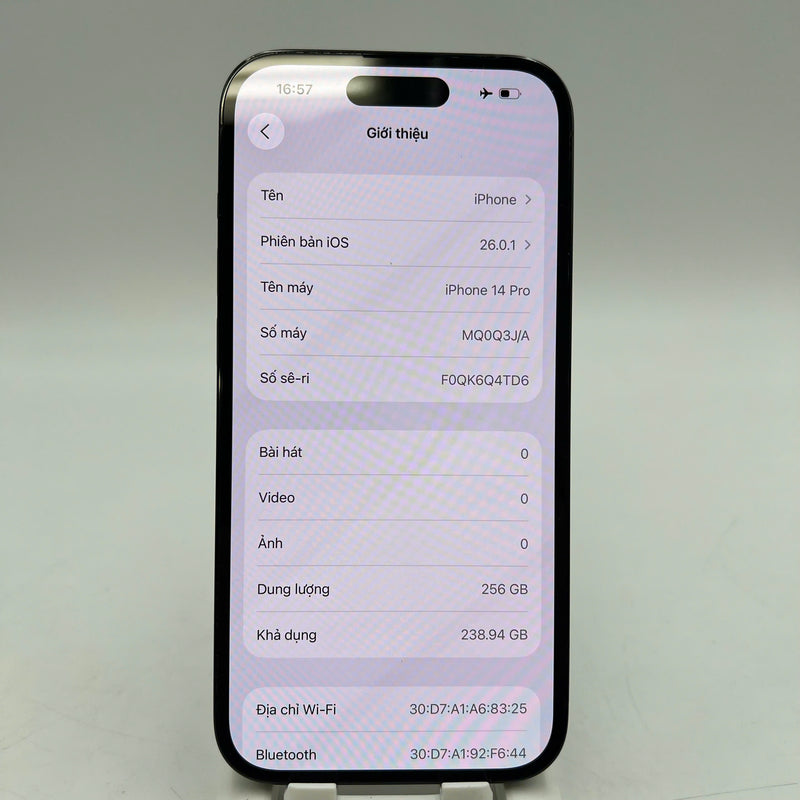 iPhone 14 Pro 256GB Black 98% battery 100% The device has paid off all network bills and is used like Apple International (scratched orange border, 0.5x/3x spots, DTP) - HH3020 
