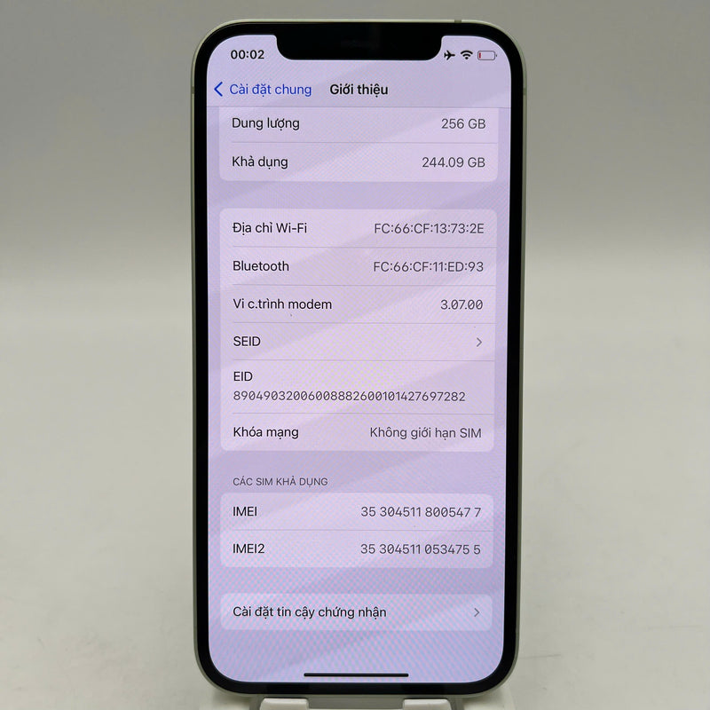 iPhone 12 256GB Green 98% battery 100% The device has paid all network fees and is used like an Apple International (scratched edges, DTP) - HH5477 
