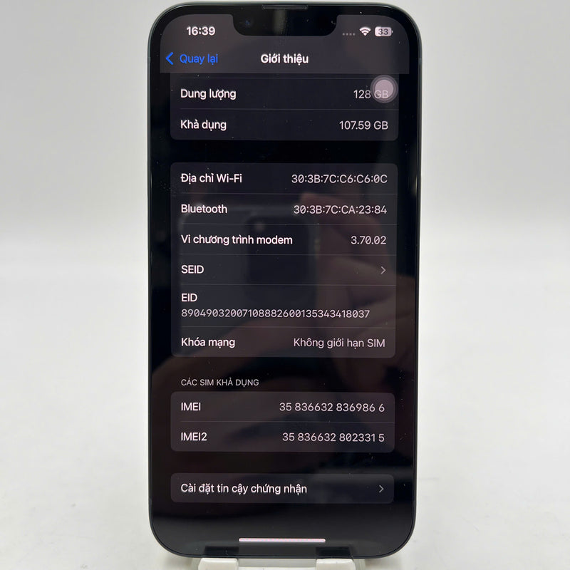 iPhone 14 128GB Black 100% Fullbox International Apple CPO - HH9866 