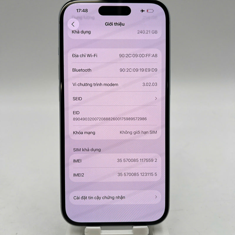 iPhone 15 256GB Blue 98% battery 100% International from SB (No SB sim - Replaced battery, scratched edges, scratched orange edges) - HH5592 