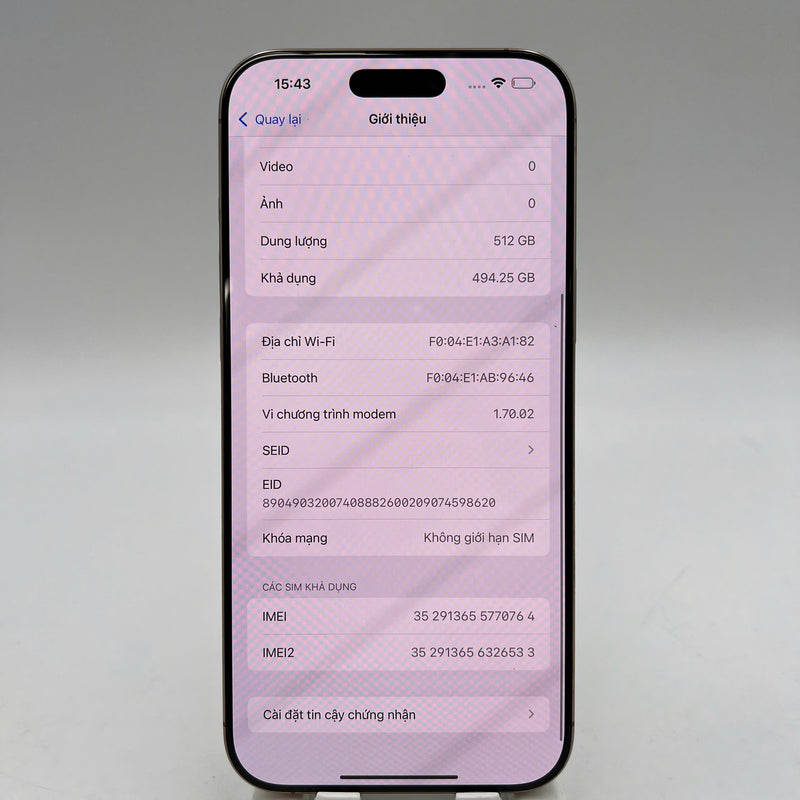 iPhone 16 Pro Max 512GB Desert Gold 98% battery 91% Apple International (dark border) - HH0764 