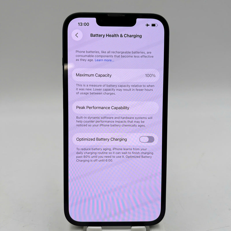 iPhone 13 128GB Black 98% battery 100% International from AU (No AU sim - Battery replaced, dark edges) - HH2955 