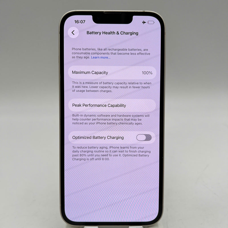 iPhone 13 256GB White 98% battery 100% International from SB (No SB sim used - Replaced battery, scratched screen, scratched edges) - HH9359 