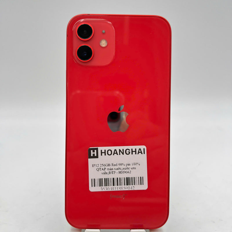 iPhone 12 256GB Red 98% battery 100% Apple International (Replaced battery, scratched screen, scratched paint border) - HH9042 