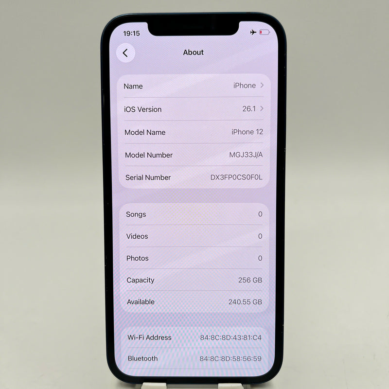iPhone 12 256GB Blue 98% battery 100% The device has paid off all network fees and is used like an Apple International (Battery replaced, scratches on the edges, scratches on the orange edges) - HH9630 