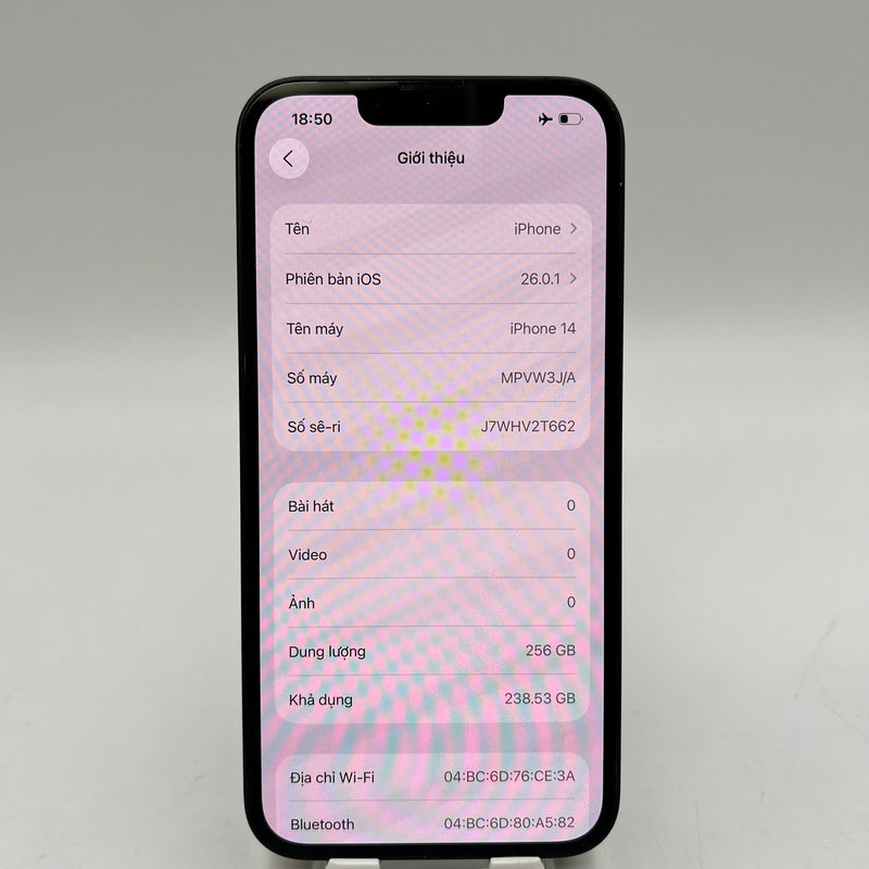 iPhone 14 256GB Black 98% battery 100% International from AU (No AU sim - Replaced battery, scratched edges, scratched cam) - HH7828 