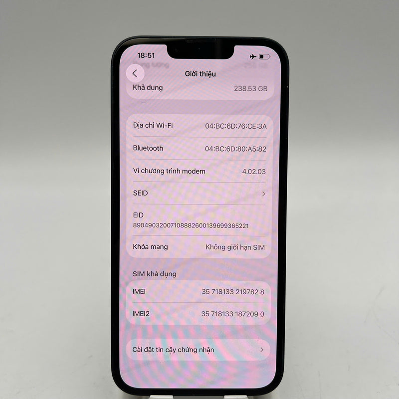 iPhone 14 256GB Black 98% battery 100% International from AU (No AU sim - Replaced battery, scratched edges, scratched cam) - HH7828 