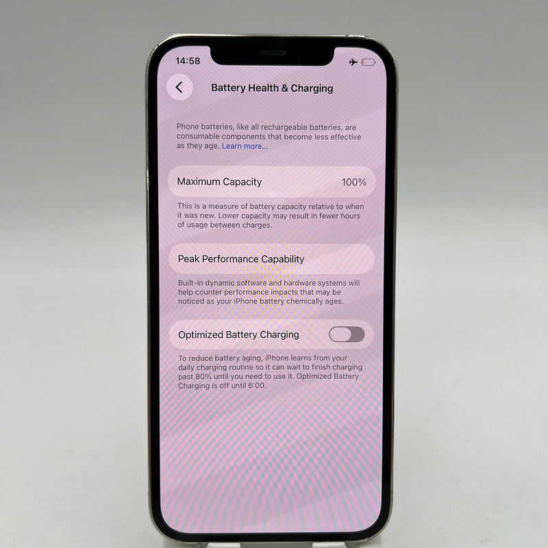 iPhone 12 Pro 128GB White 98% battery 100% The device has paid all network fees and is used like Apple International (Battery replaced, scratched edges) - HH0153 