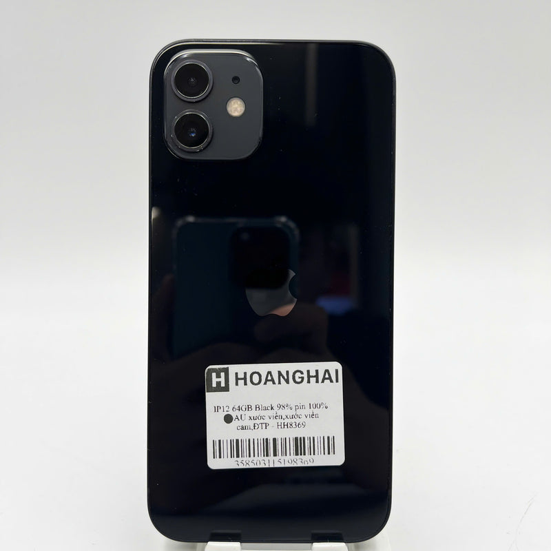 iPhone 12 64GB Black 98% battery 100% The device has paid all network fees and is used like an Apple International (Replaced battery, scratched edges, scratched orange edges) - HH8369 