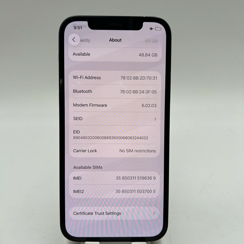 iPhone 12 64GB Black 98% battery 100% The device has paid all network fees and is used like an Apple International (Replaced battery, scratched edges, scratched orange edges) - HH8369 