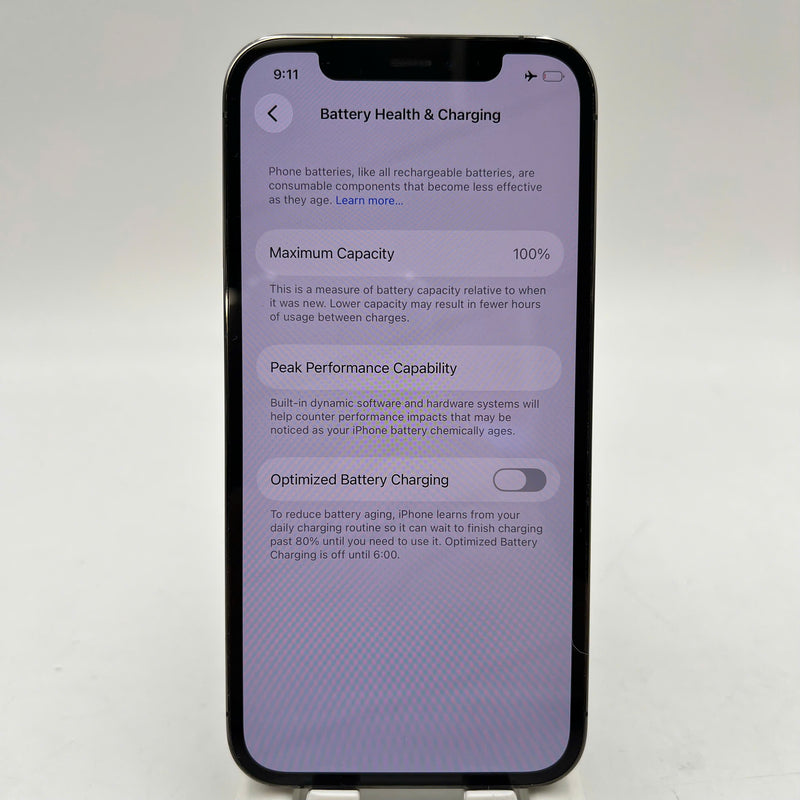 iPhone 12 Pro 256GB Black 98% battery 100% The device has paid off all network fees and is used like Apple International (Replaced battery, 1x spot, scratched charging port edge) - HH9044 