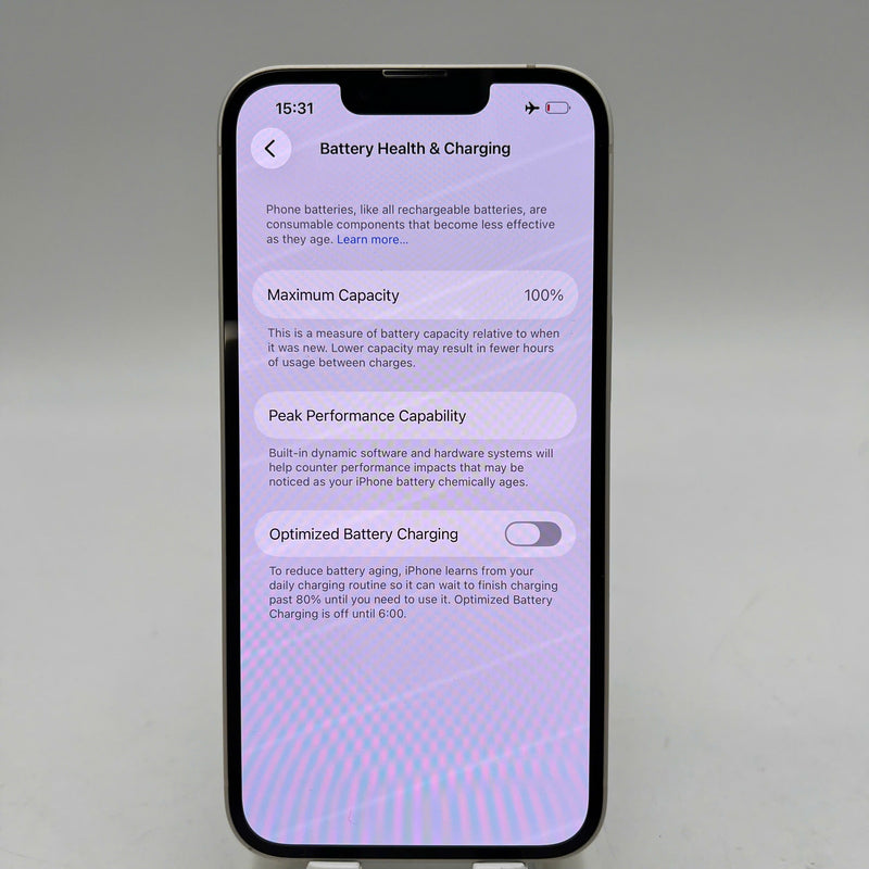 iPhone 13 128GB White 98% battery 100% Apple International (Replaced battery, scratched edges) - HH0055 