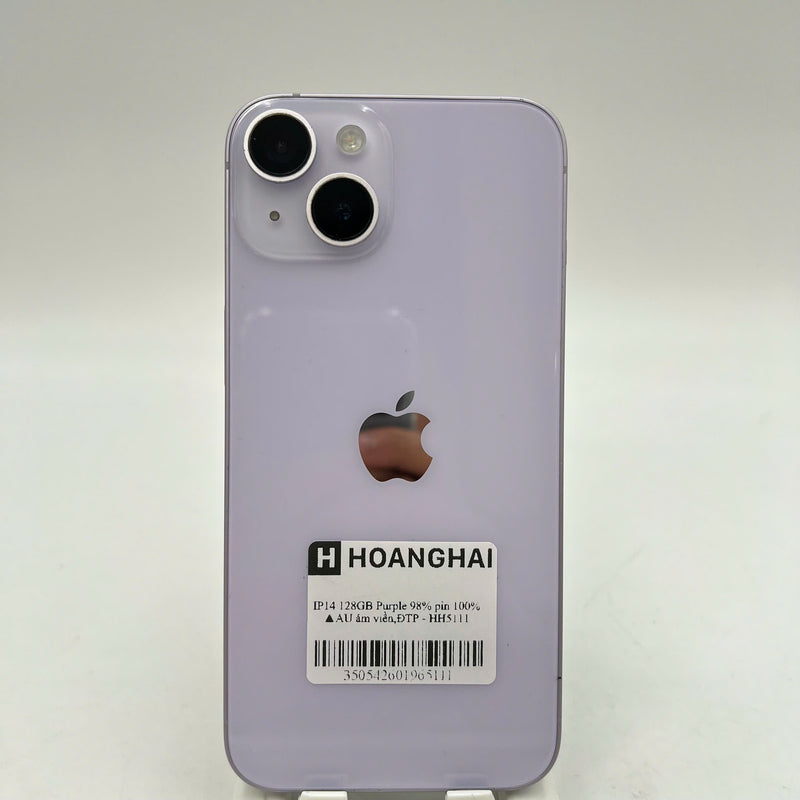 iPhone 14 128GB Purple 98% battery 100% International from AU (Do not use AU sim - dark edges, DTP) - HH5111 