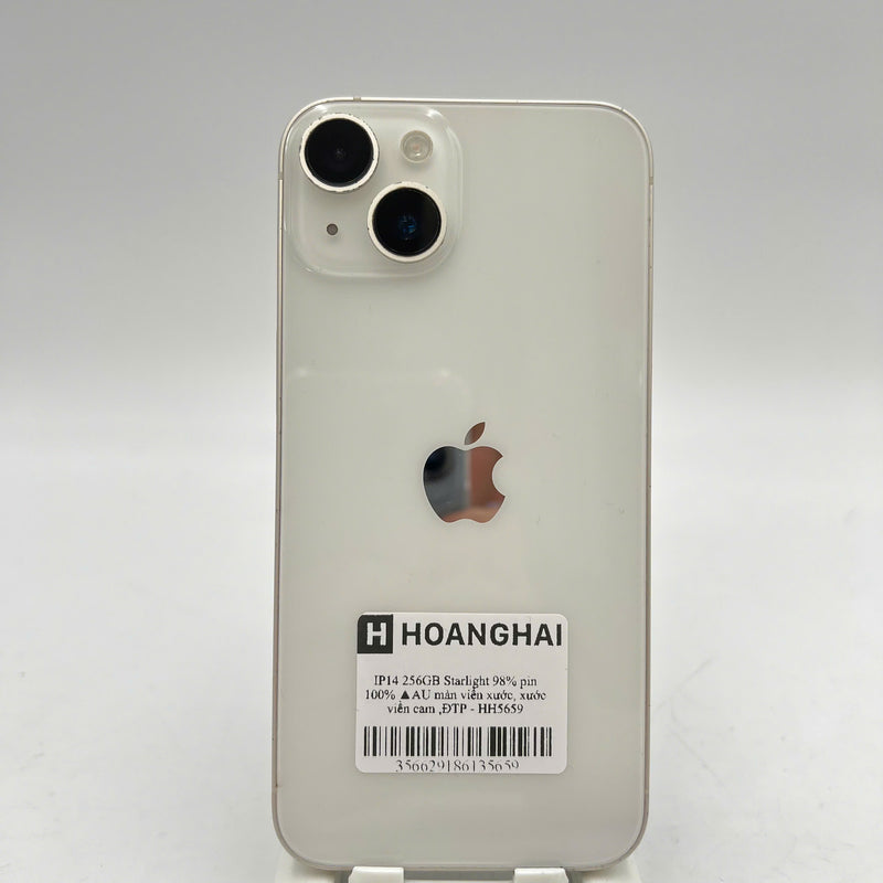 iPhone 14 256GB White 98% battery 100% International from AU (No AU sim - Replaced battery, scratched screen, scratched orange edge) - HH5659 