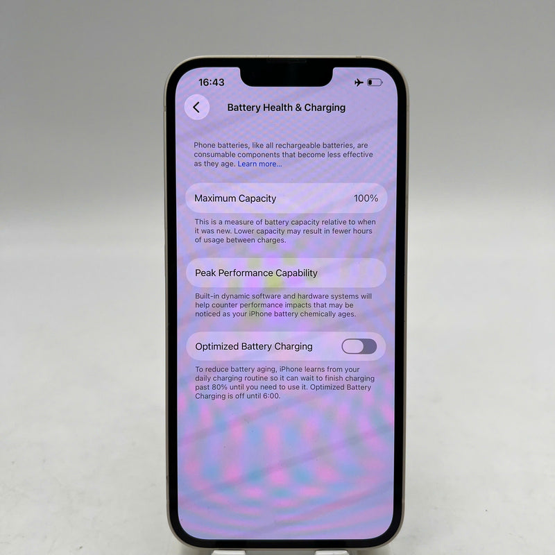 iPhone 13 128GB White 98% battery 100% International from DCM (No DCM sim - Battery replaced) - HH1400 