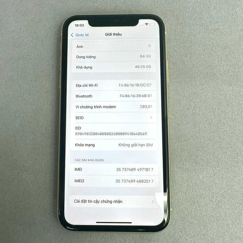 iPhone Xr 64GB Gold 98% battery 88% Apple International (scratched edges) - HH1817 