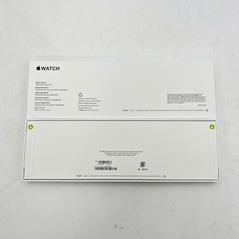 Apple Watch SE3 40mm GPS Starlight Aluminum Case/ Starlight Sport Band Original Box 