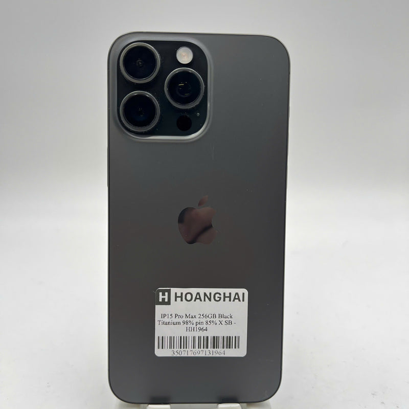 iPhone 15 Pro Max 256GB Black 98% battery 85% International from SB (No SB sim) - HH1964 