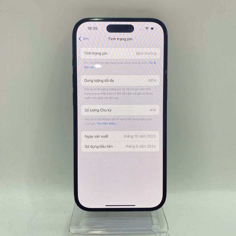 iPhone 15 128GB Black 97% battery 86% International from SB (No SB sim - scratches on edges and screen) - HH2832 