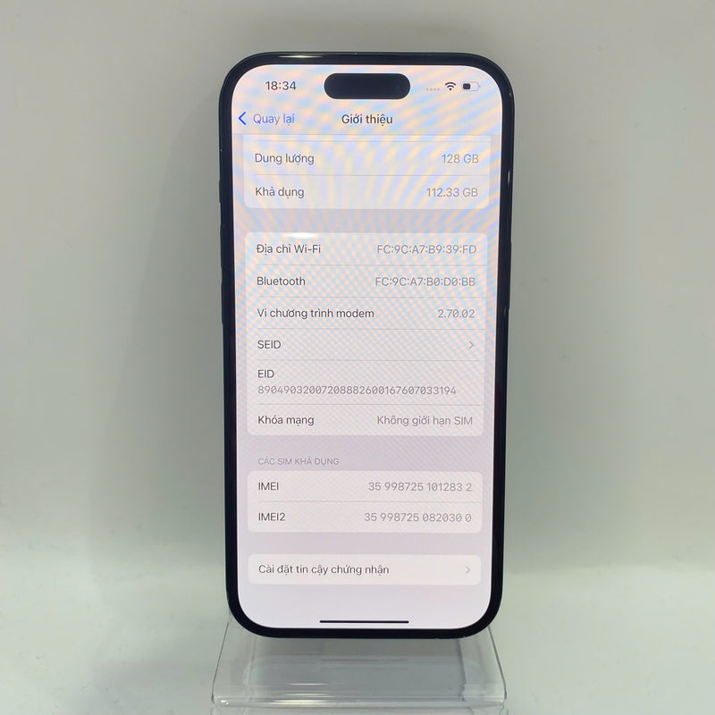 iPhone 15 128GB Black 97% battery 86% International from SB (No SB sim - scratches on edges and screen) - HH2832 