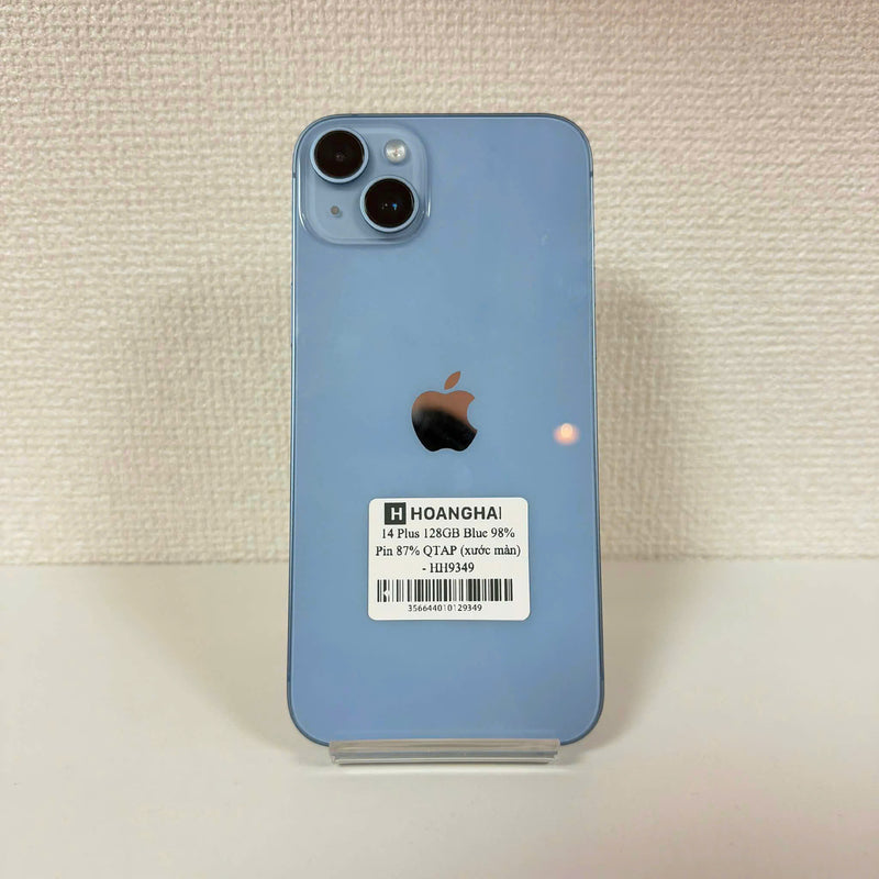 iPhone 14 Plus 128GB Blue 98% battery 87% Apple International (scratched screen) - HH9349 