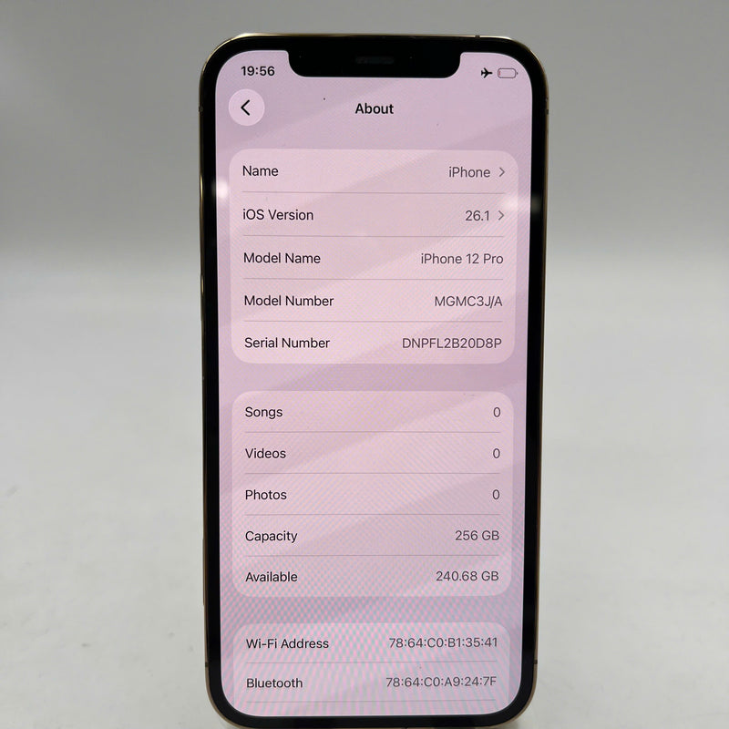 iPhone 12 Pro 256GB Gold 98% battery 100% The device has paid all network fees and is used like Apple International (1x spot, scratched edge, DTP) - HH0270 