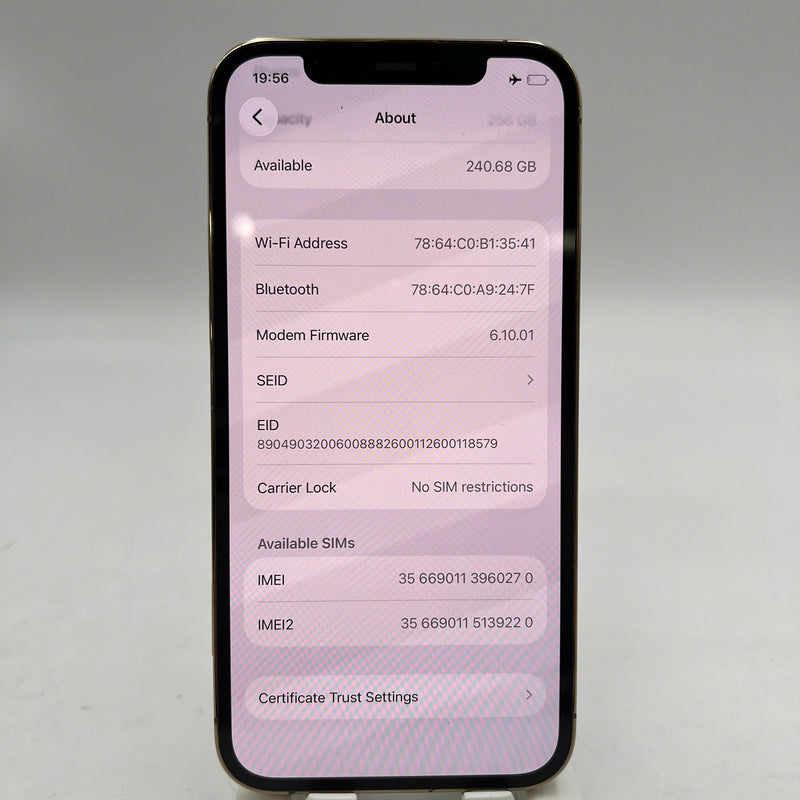 iPhone 12 Pro 256GB Gold 98% battery 100% The device has paid all network fees and is used like Apple International (1x spot, scratched edge, DTP) - HH0270 