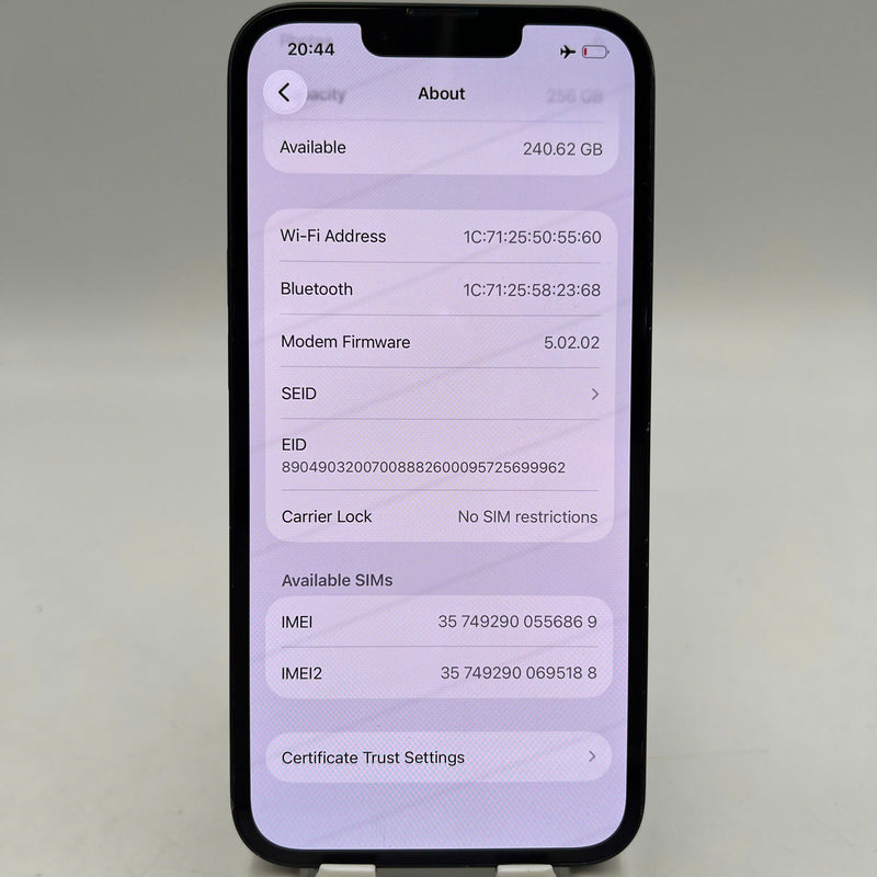 iPhone 13 256GB Black 98% battery 100% International from AU (Does not use AU sim - scratched edges, scratched orange edges, DTP) - HH6869 
