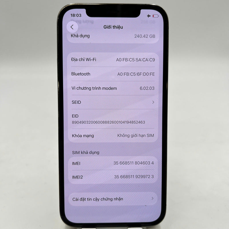 iPhone 12 Pro 256GB Black 98% battery 100% Apple International (Battery replaced, scratched edges) - HH6034 