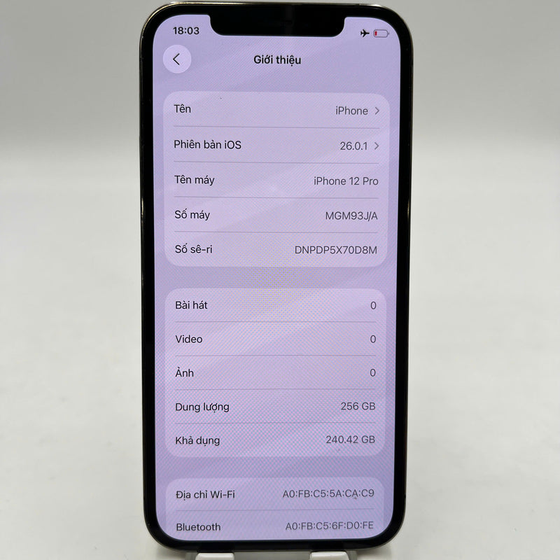 iPhone 12 Pro 256GB Black 98% battery 100% Apple International (Battery replaced, scratched edges) - HH6034 