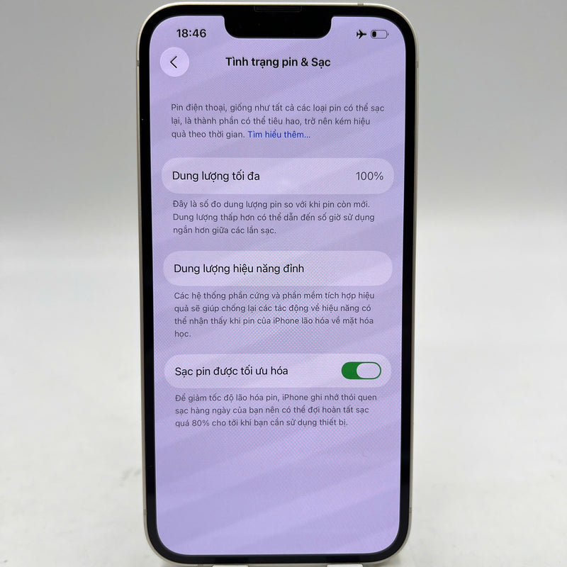 iPhone 14 128GB White 98% battery 100% International from SB (No SB sim used - Replaced battery, LKCH screen) - HH9569 