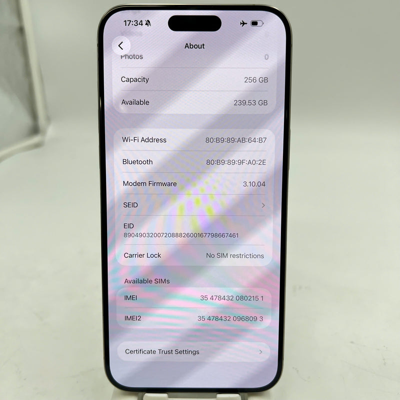 iPhone 15 Pro Max 256GB Natural 98% battery 100% International Apple (scratched screen, scratched edges, 0.5x spots, DTP) - HH2151 