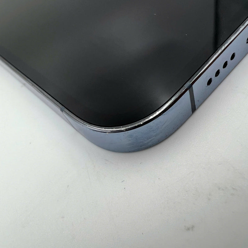 iPhone 13 Pro Max 128GB Blue 97% battery 85% DBH International Apple (code LL/A, screen and wave column dark, 1x orange ink stain, 4x orange spots, scratches on edges, screen, dark back, genuine Apple screen replacement) - HH4062 