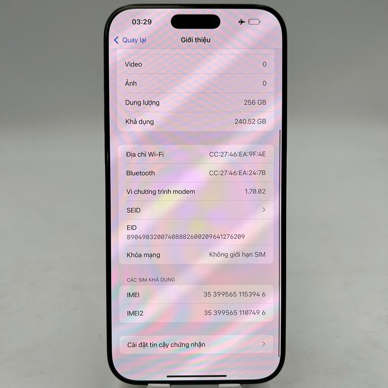 iPhone 16 Pro Max 256GB Black 98% battery 100% International from SB (No SB sim - scratched edges) - HH3946 