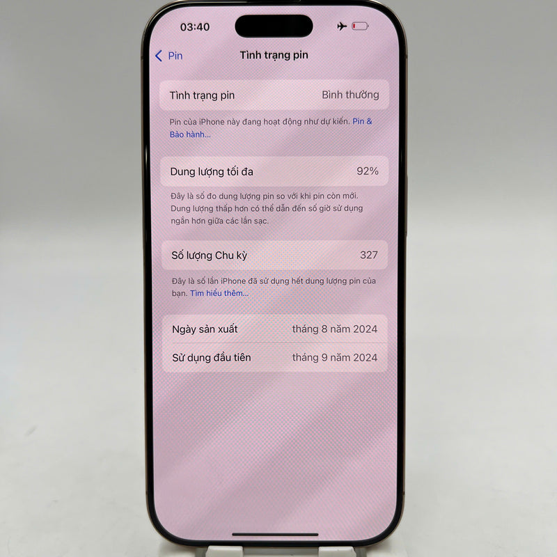 iPhone 16 Pro 128GB Desert Gold 98% battery 92% International Apple (scratched edges) - HH3841 