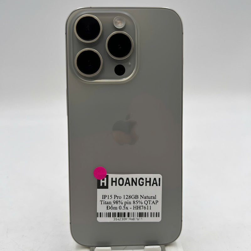 iPhone 15 Pro 128GB Natural 98% battery 85% Apple International (0.5x spot) - HH7611 