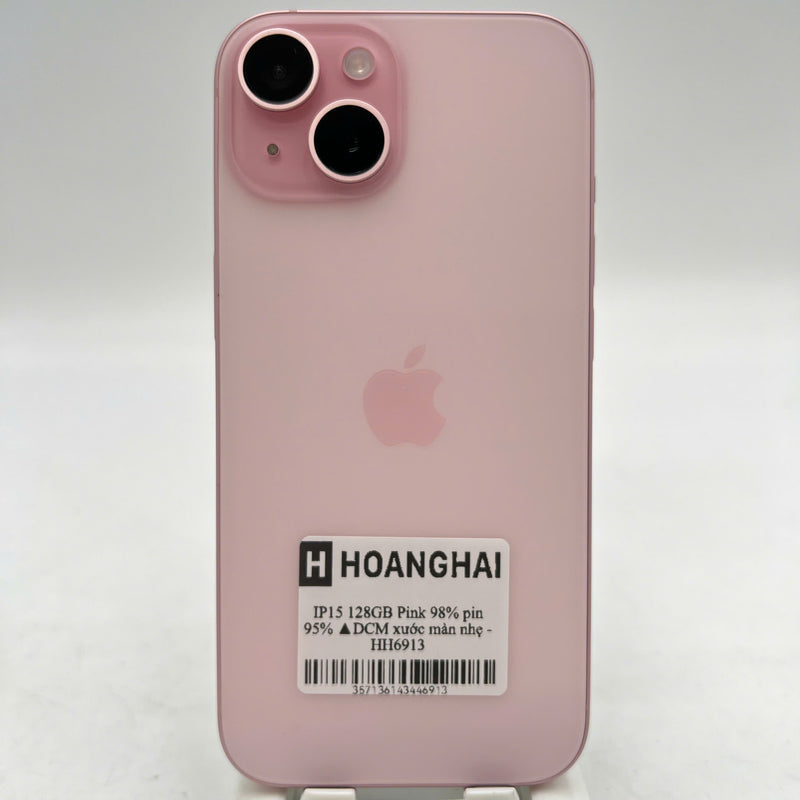 iPhone 15 128GB Pink 98% battery 95% International from DCM (No DCM sim - light screen scratches) - HH6913 
