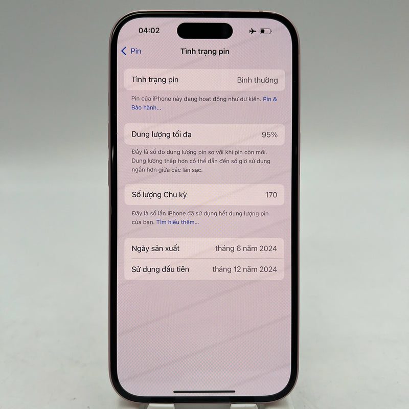 iPhone 15 128GB Pink 98% battery 95% International from DCM (No DCM sim - light screen scratches) - HH6913 