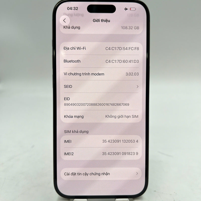 iPhone 15 Pro 128GB Black 98% battery 87% The device has paid all network fees and is used as an international Apple - HH0534 